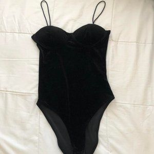 black velvet bodysuit